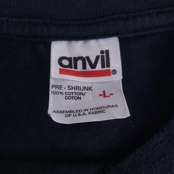 Vintage 90s Y2K rattlesnake shadow red bar Anvil hard shirt - Picture 5 of 5